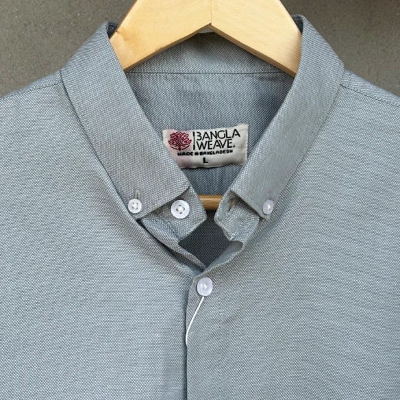 Textured Light Green Collared Shirt
